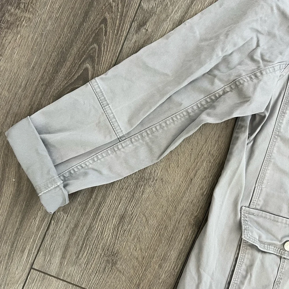 Kensie Jeans Military Utility Jacket Womens Size L Cargo Pockets Zip Front - Picture 3 of 14